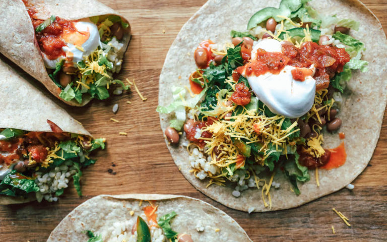 Loaded, ‘Cheesy’ Pinto Bean Burrito