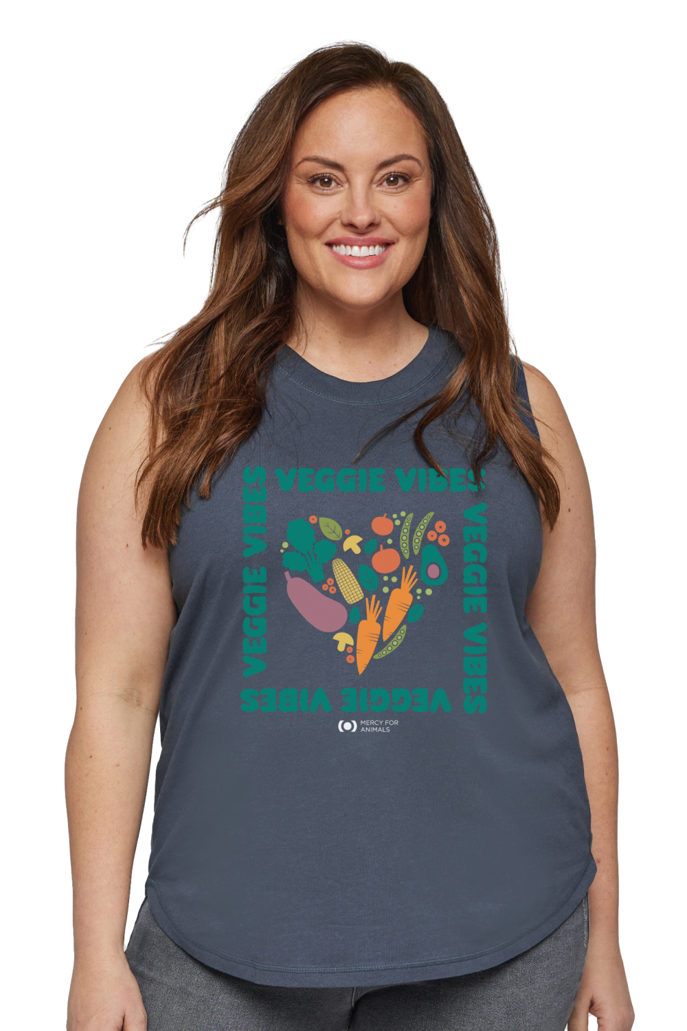 ‘Veggie Vibes’ Full-Figure Tank, Fitted