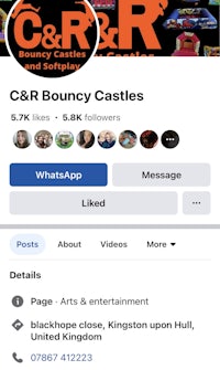 c r bouncy castles facebook page