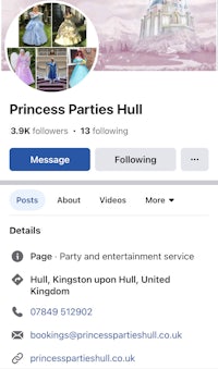 princess parties hull facebook page